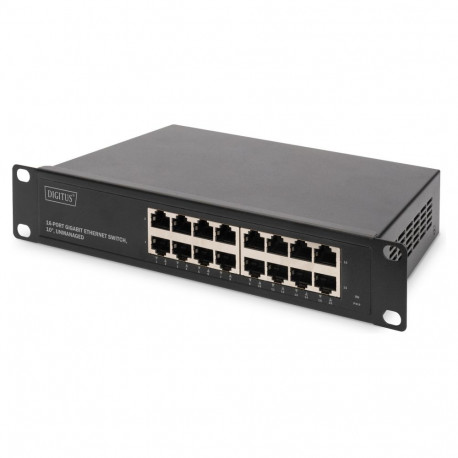 "10"" Gigabit Ethernet Switch, 16-Port, Unmanaged"