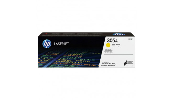 HP CE412A #305A kollane, kahjustatud pakend