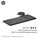 "HP 405 Multi-Device Backlit Wired Keyboard SmartBuy"