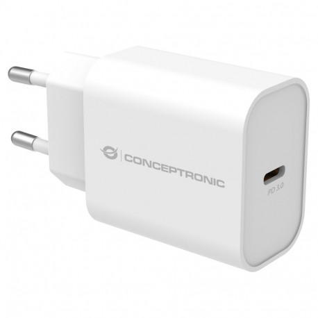 Conceptronic 1-pordiline USB-C 25WPD3.0/PPS valge laadija