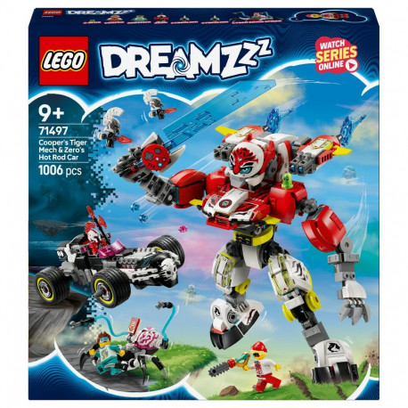 LEGO 71497 DREAMZzz Cooperi Tiger-Mech ja Zero Hot Rod auto