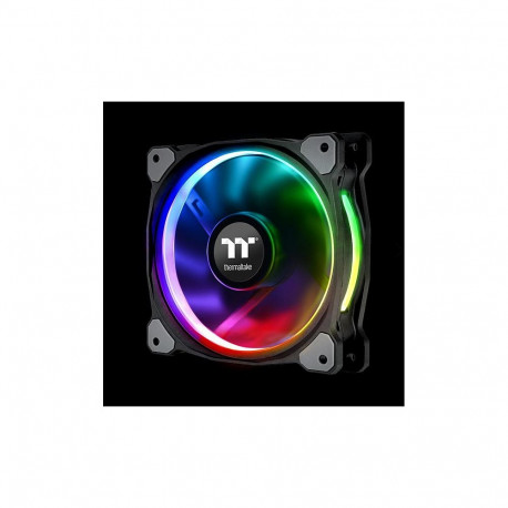 "140mm Thermaltake Riing Plus 14 LED RGB Radiator Fan TT Premium Black 3 Pack"
