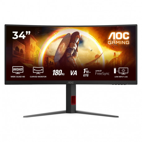 "86cm/34"" (3440x1440) AOC CU34G4 21:9 FastVA 0,5ms 180Hz HDMI DisplayPort Curved Freesync Premium H