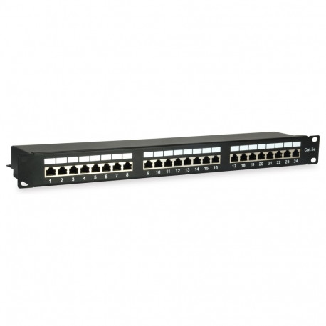 "Equip Patchpanel 24x RJ45 Cat5e 19"" FTP 1HE schwarz"