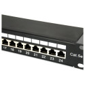 "Equip Patchpanel 24x RJ45 Cat5e 19"" FTP 1HE schwarz"