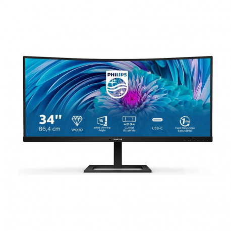 86,36 cm/34" (3440x1440) Philips 346E2CUAE/00 21:9 WQHD VA 4ms 100Hz USB-C HDMI DisplayPort VESA mus