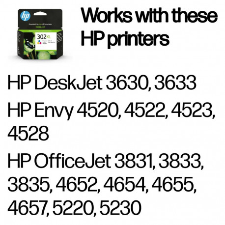 HP 302 XL F6U67AE värviline tindikassett (tsüaan/magenta/kollane)