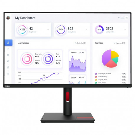 80cm/31,5" (3840x2160) Lenovo ThinkVision T32p-30 16:9 4K IPS 4ms 60Hz HDMI DP USB-C pivot must