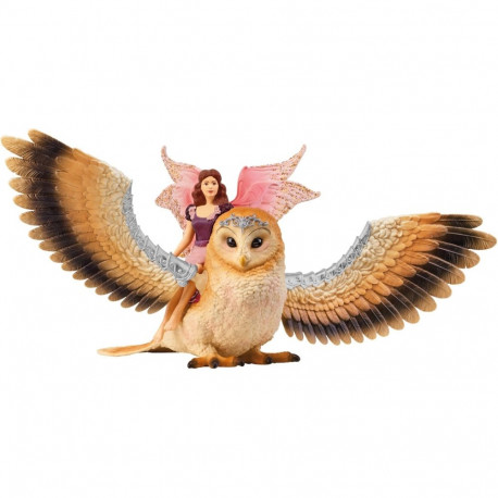 Schleich Bayala elf on glitter owl V2, toy figure