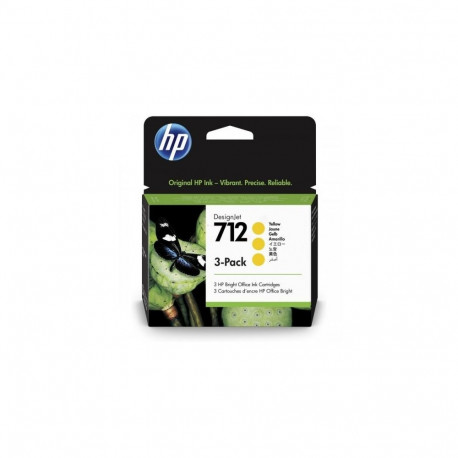 HP 712 3-pack (3ED79A) Ink Cartridge, Yellow