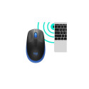 Logitech M190 Full-Size Wireless Mouse, RF Wireless, 1000 DPI, Blue