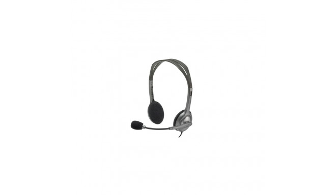 Logitech H110 Stereo Wired Headset, 3.5mm jack, Black/Silver