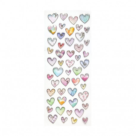 3D-kleebised kuldse servaga – Südamed 52tk