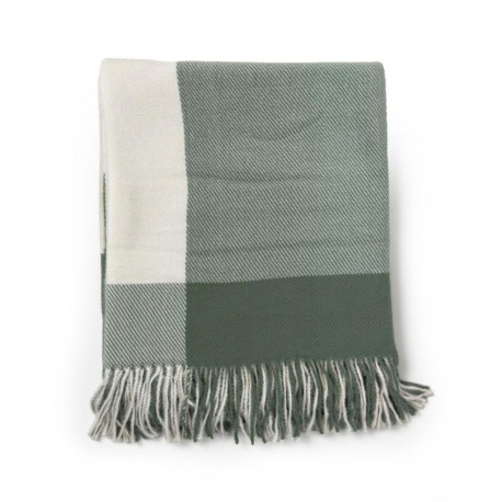 PLAID BLANKET TENDER 130X160 GREEN/WHITE