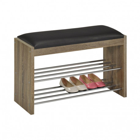 Shoe rack-bench BENO 79.5x30xH50cm, dark oak