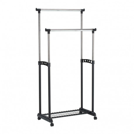 Clothes hanger trolley FRY 83x43xH93.5-168cm, black/chrome