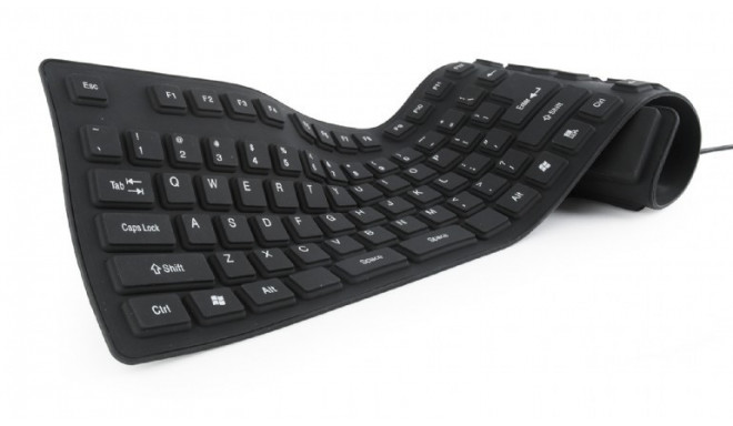 Silicone keyboard USB+PS/2 black