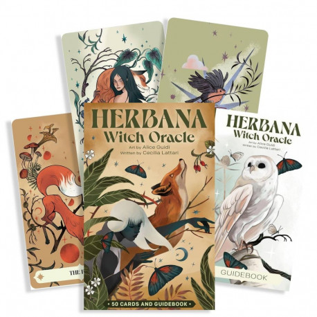Oracle Card Deck - Herbana Witch Oracle 50 Cards 64-Page Guide Compact Size