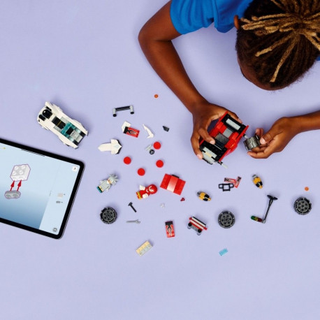 Klocki sonic 77118 silver w samochodzie kontra knuckles w monster trucku