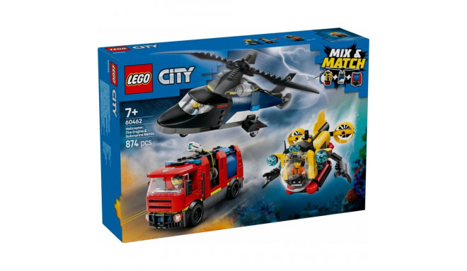 City 60462 komplekt helikopteri, tuletõrjeauto ja paadiga