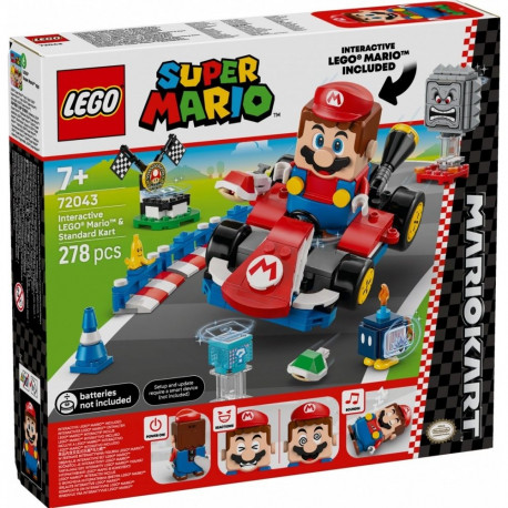 Klocki super mario 72043 mario kart – interaktiivne Lego Mario figuur ja standardkart