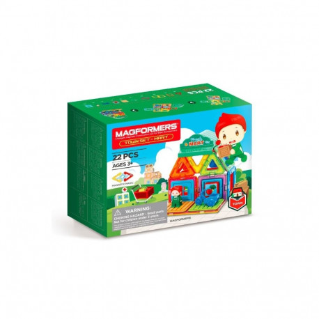Magnetiliste klotside komplekt linn - turg 22 elementi