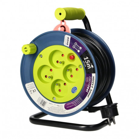 Przedłużacz bębnowy MINI, 4 gniazda 2P+Z, metalowy stojak, polwinit H05VV-F 3 (4 tk.)