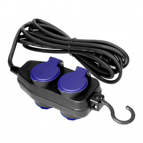 Przedłużacz töökodadele pritsmekindel IP44, 4 pistikupesa (2+2) 2P+Z, IP44, kummikaabel, H05RR-F 3x1