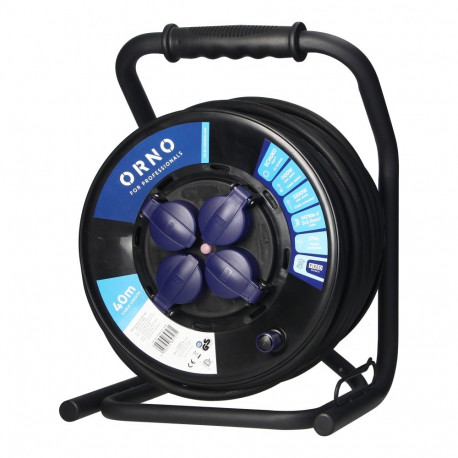 Przedłużacz bębnowy profesjonalny IP44, 4 gniazda 2P+Z (Schuko), kabel gumowy olejoodporny, H07RN-F 