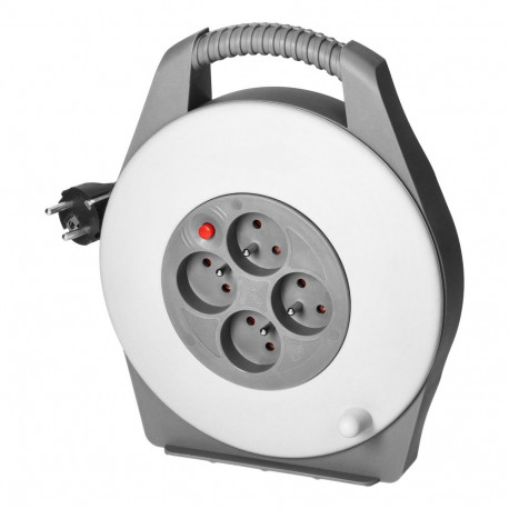 bubuliga pikendusjuhe, 4 pistikupesa 2P+Z, PVC-kaabel H05VV-F 3x1mm2, pikkus 10 m