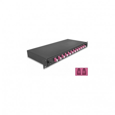 "19? LWL Spleißbox 12 x LC Duplex OM4 1HE komplett bestückt"