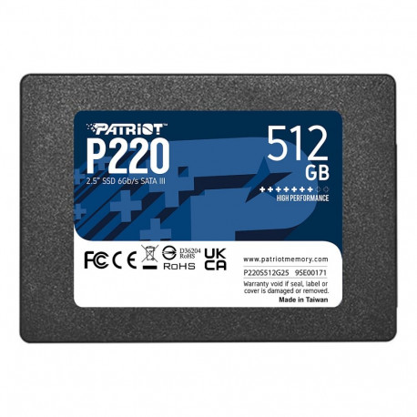 "2,5"" Patriot P220 512 GB (schwarz, SATA III 6 Gb/s, 2,5"")"