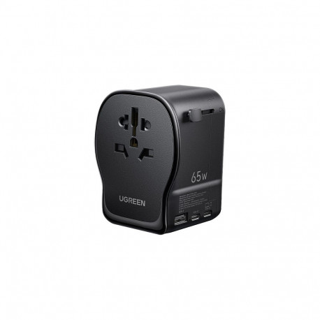 UGREEN S550 universaalne reisiadapter GaN 65W tüüp B (USA) tüüp E/F (EU) tüüp G (Suurbritannia) tüüp