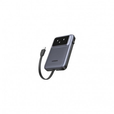 UGREEN Uno PB511 akupank 10.000mAh 30W 1x USB-A 1x USB-C 1x integreeritud USB-C kaabel TFT-ekraan