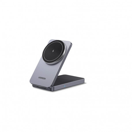 "UGREEN W528 Magnetic Wireless Charger 2-in-1 Ladestation fuer Qi?fhige Gerte faltbar grau"