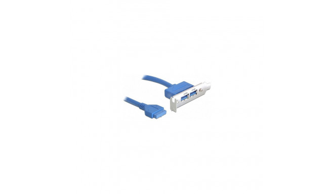 "Slotblech 1 x 19 Pin USB 3.0 Pfostenbuchse intern > 2 x USB 3.0 Typ-A Buchse extern Low Profile"