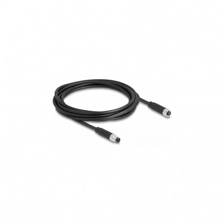 Delock M8 4 Pin A-koodiga kaabel pistik-pesa PUR (TPU) 3 m