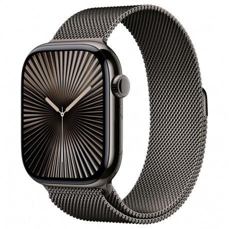 Apple Watch Series 10 GPS + Cellular 46mm kiltkivihall titaanist korpus kiltkivihalli Milanese Loop 