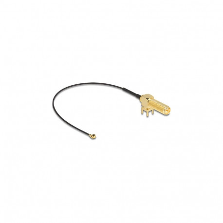 "DELOCK Antennenkabel RP-SMA 90 PCB Buchse zum Einbau zu I-PEX Inc. MHF I Stecker 1.13 15cm Gewindel