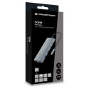 Conceptronic 10-1 hall dokkimisjaam USB-C->HDMI/2xUSB-C/3xUSB-A/+ 20cm