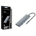 Conceptronic 10-1 hall dokkimisjaam USB-C->HDMI/2xUSB-C/3xUSB-A/+ 20cm