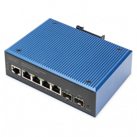 Digitus 4+2P tööstuslik Gigabit Ethernet kommutaator L2 hallatav