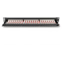 Digitus 1HE 24-port Cat6a varjestatud must patch-paneel