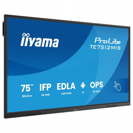 "IIYAMA DS TE7512MIS 189.3cm VA TOUCH 75''/3840x2160/VGA/2xHDMI/2xUSB-C"