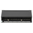 Digitus patterpaneel 1HE 12-Port Cat6A varjestatud must