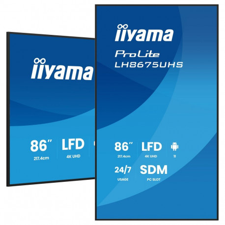 "IIYAMA 217cm (85,6"") LH8675UHS-B2AG 16:9 3xHDMI+DP+2xUSB (Speditionsversand)"