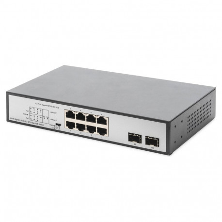 "DIGITUS Switch 8-Port Gigabit 180W PoE Unmanaged schwarz"