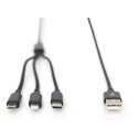 "DIGITUS LAK 3in1 USBA+Lightning+MicroUSB->USBC 1m schwarz"