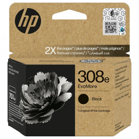 "HP 308e EvoMore Black Original Ink Cartridge"