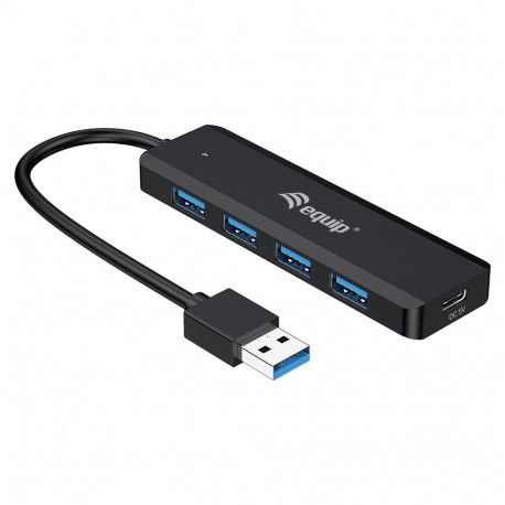 "Equip USB-Hub 4-Port 3.2 ->4x3.0 +USB-C Adp.5Gbps o.Netz.sw"